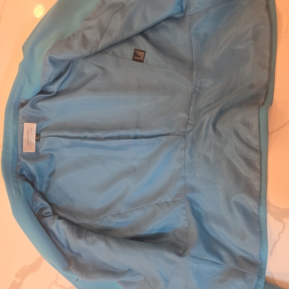 Tahari Womens Green Blue Peplum Blazer Jacket Size 14 - Picture 7 of 8